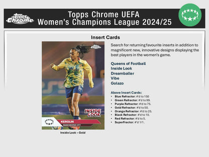2024/25 Topps Chrome UEFA Women's Champions League Soccer 7-Pack Blaster Box