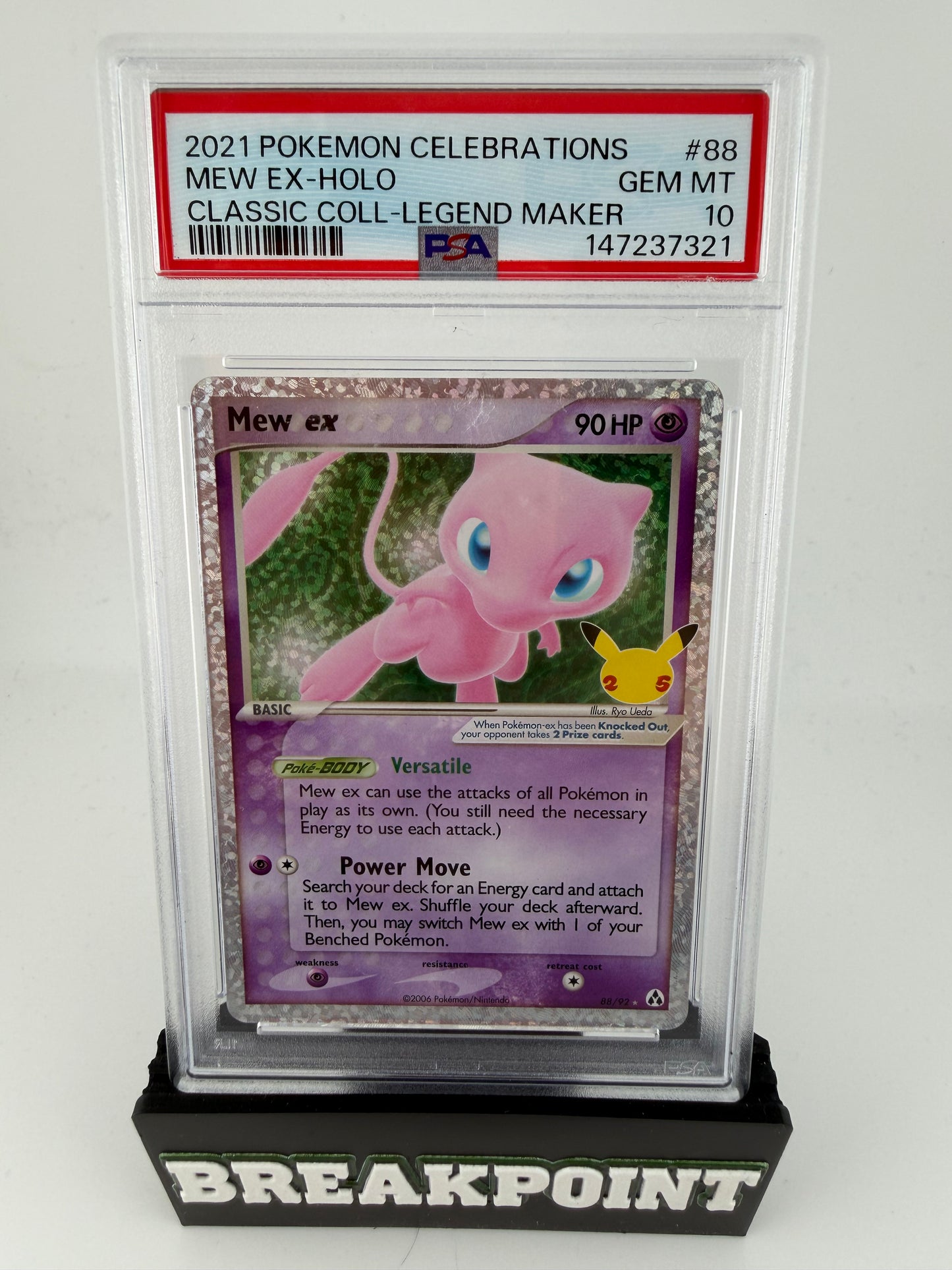 2021 POKEMON CELEBRATIONS MEW EX HOLO CLASSIC COLL LEGEND MAKER #88 PSA GEM MINT 10