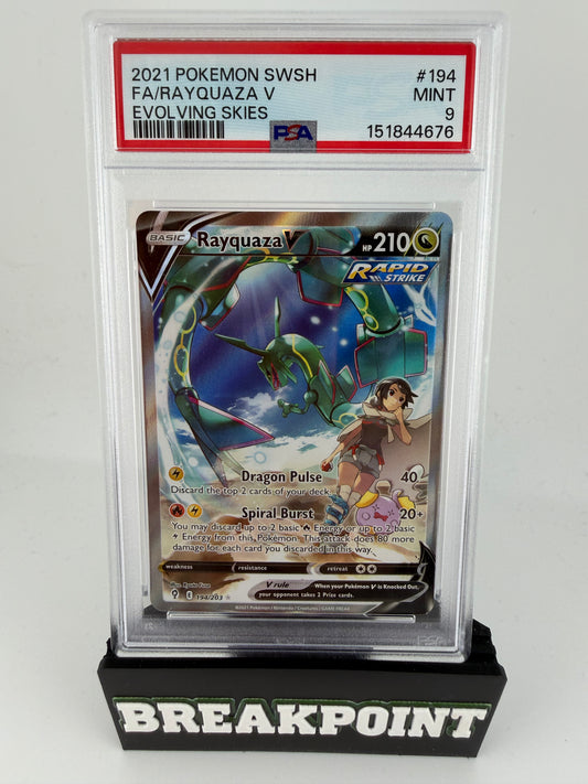 2021 POKEMON SWSH FA RAYQUAZA V EVOLVING SKIES #194 PSA MINT 9