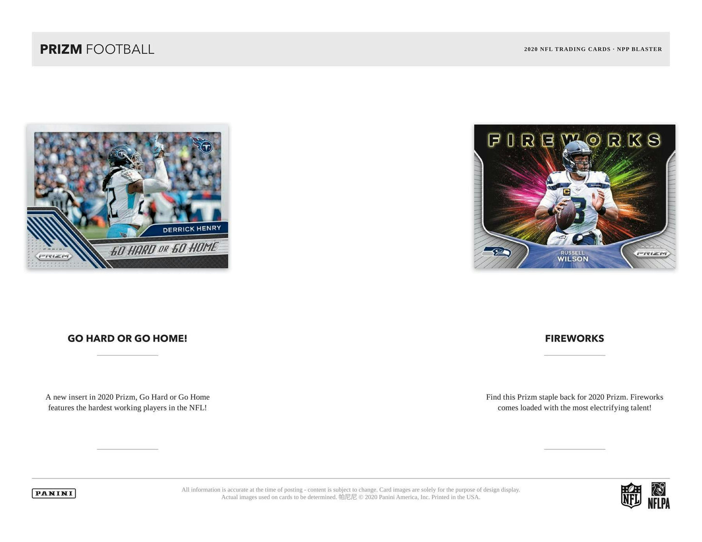 2020 Panini Prizm Football 6-Pack Blaster Box (Lazer Prizms)