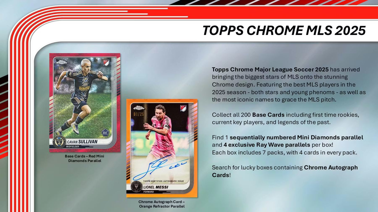 2025 Topps MLS Major League Soccer Chrome Blaster Box