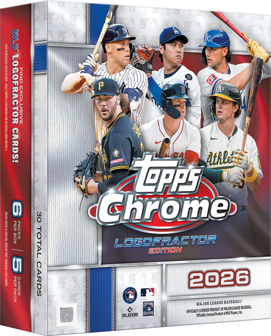 2026 Topps Chrome Baseball Logofractor Edition Mega Box, front