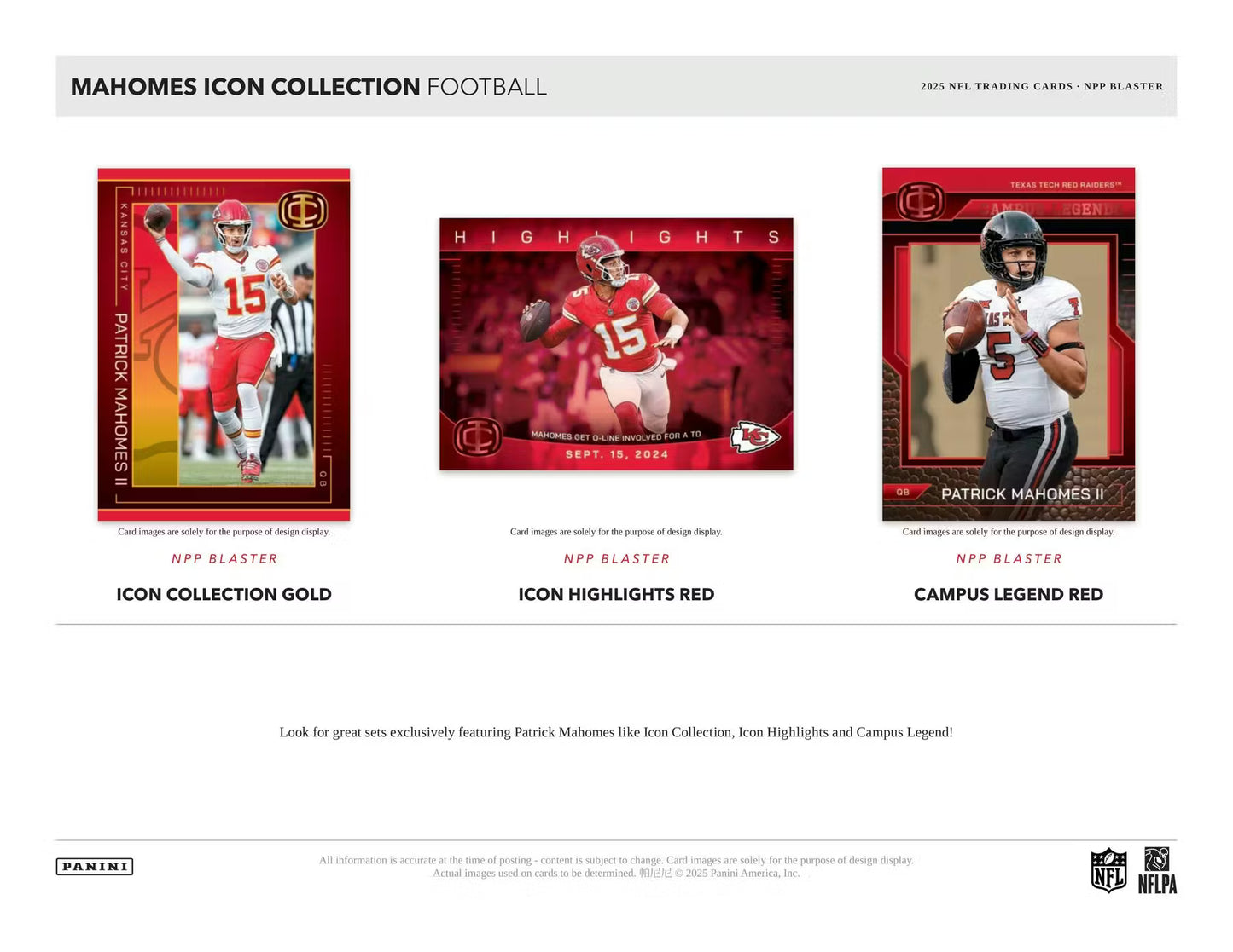 2025 Panini Mahomes Icon Collection Football Blaster Box