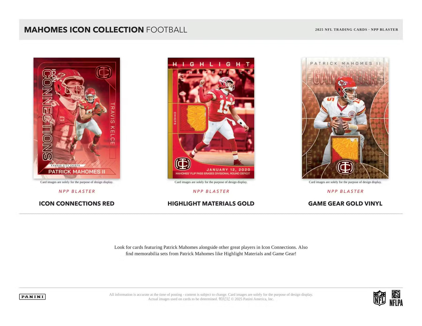 2025 Panini Mahomes Icon Collection Football Blaster Box