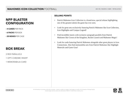 2025 Panini Mahomes Icon Collection Football Blaster Box