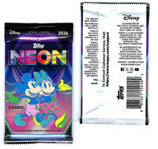 2026 Topps Disney Neon 1 Factory Sealed Pack 5 Cards